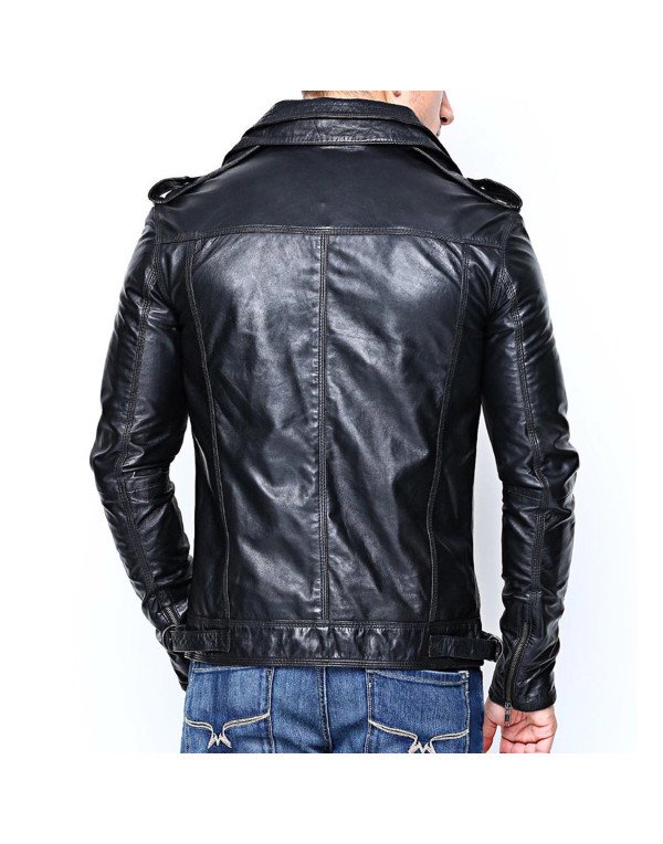 HugMe.fashion Men Genuine Leather Jacket in Black ...