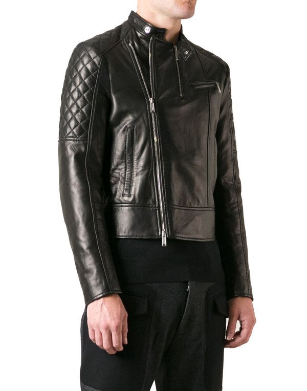 HugMe.fashion Leather Jacket Motorcycle Men JK22 Quilted Jacket 