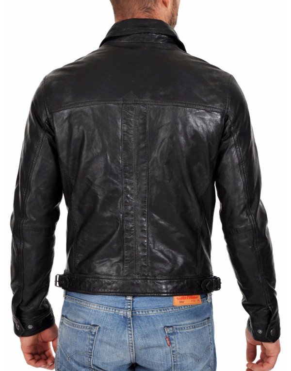 HugMe.fashion Men Genuine Leather Jacket With Chest Pocket JK26