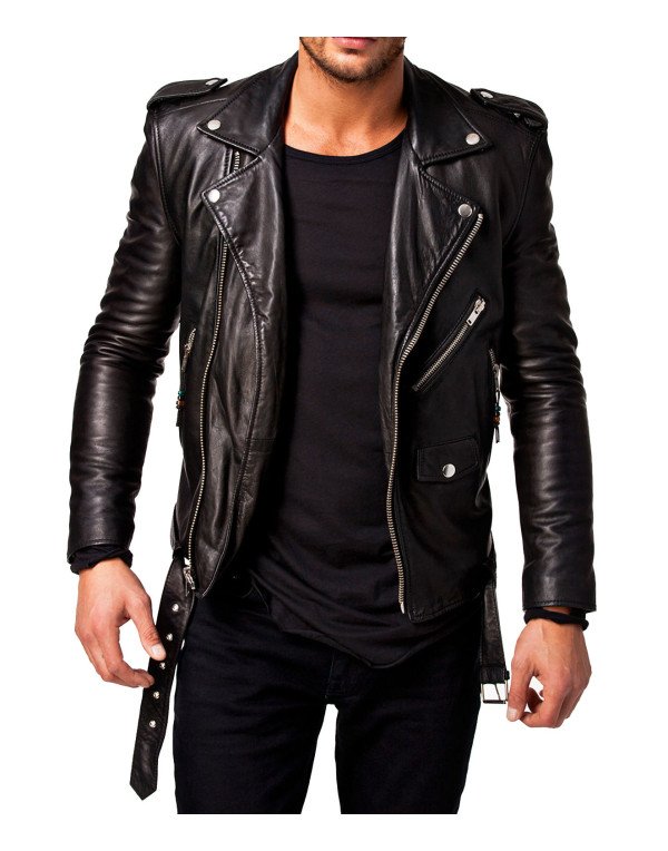  HugMe.fashion Men Slim Biker Motorcycle Jacket Soft Leather Jacket JK39