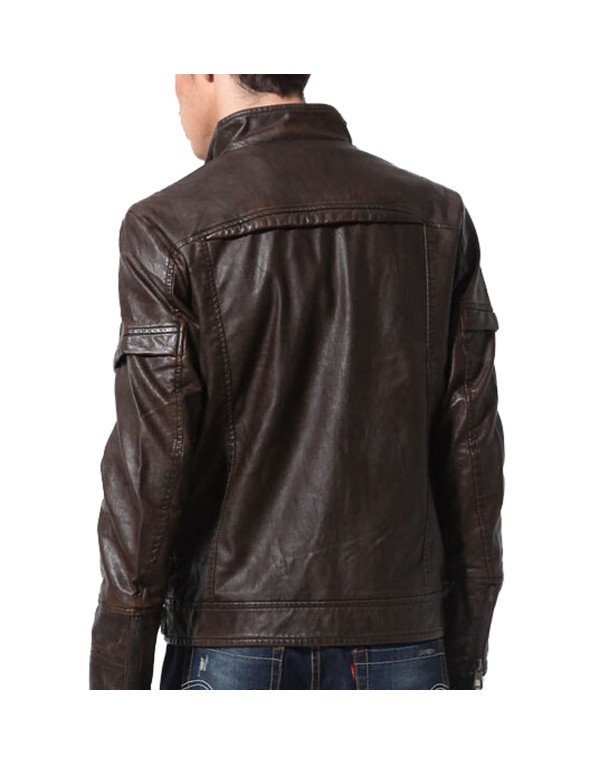 HugMe.fashion High Quality Leather Biker Motorcycle Jacket for Men JK5