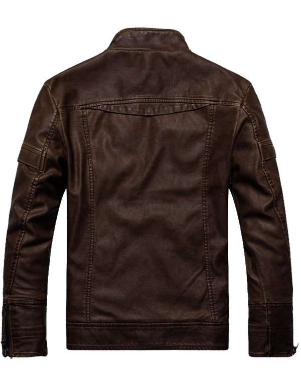 HugMe.fashion High Quality Leather Biker Motorcycle Jacket for Men JK5