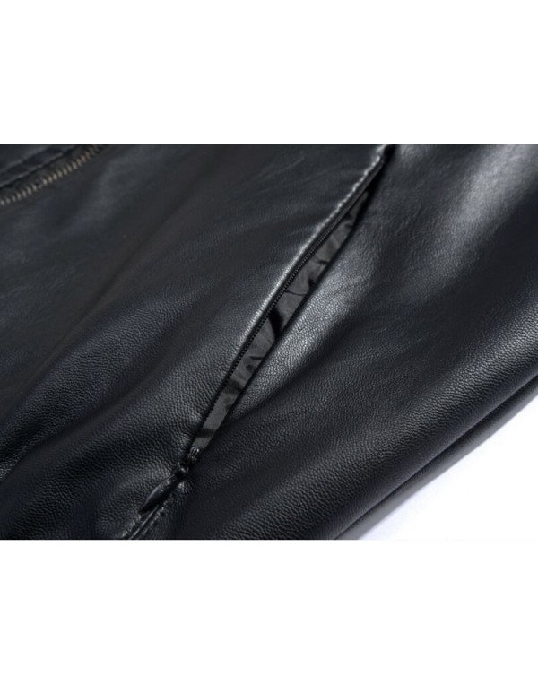 HugMe.fashion Leather Jacket for Men Elastic Closer JK71