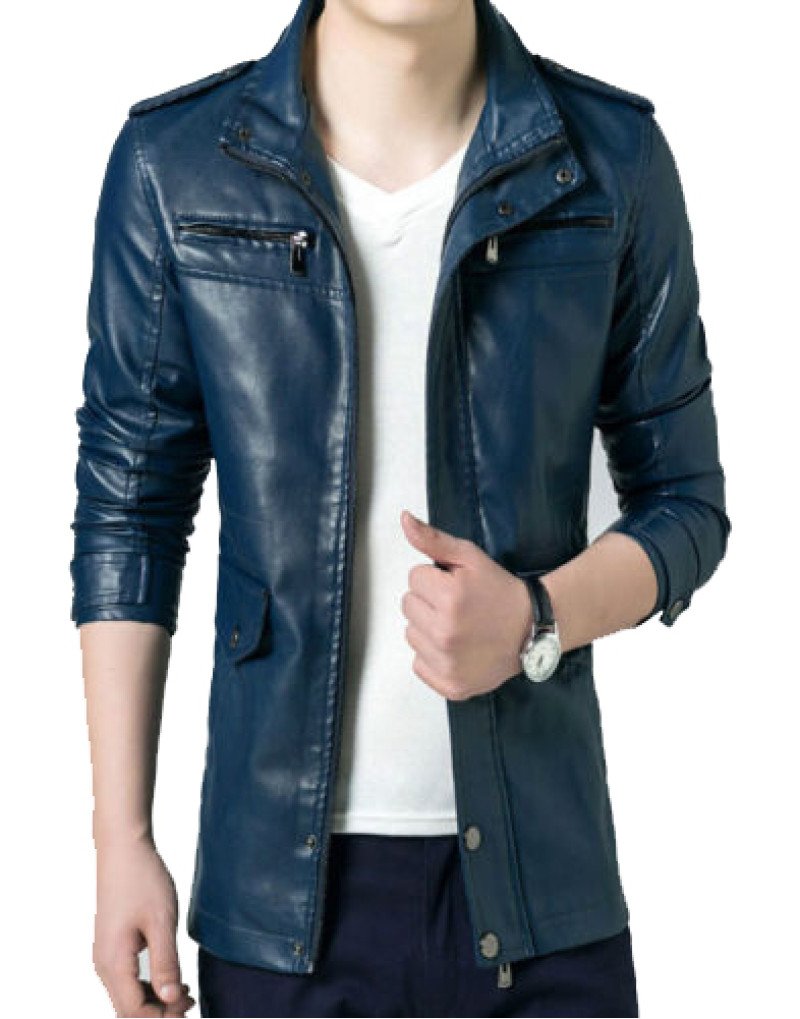 Mens Clothing Jackets Casual jackets DROMe Leather Outerwear Jacket in Blue for Men 