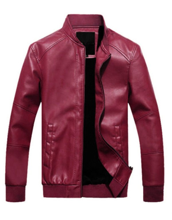 HugMe.fashion Genuine Leather Elastic Jacket Men J...