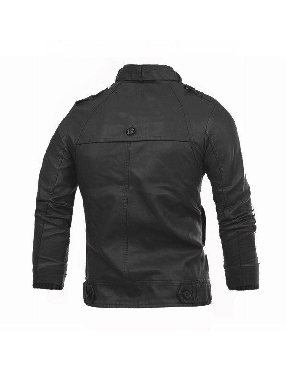 HugMe.fashion Leather Jacket Slim Biker jacket Men JK80