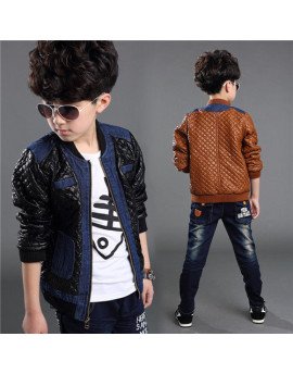Hugme.Fashion Black Brown StylishParty Winter Leather Jacket For Kids