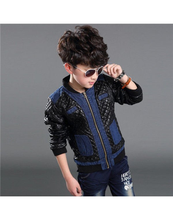 Hugme.Fashion Black Brown StylishParty Winter Leather Jacket For Kids