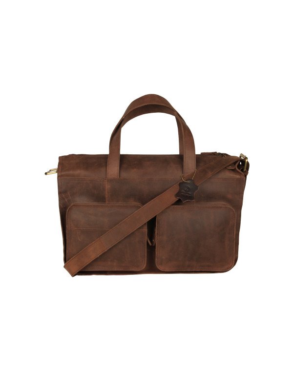 HugMe.fashion Raw Leather Laptop Bag Messengers Fo...