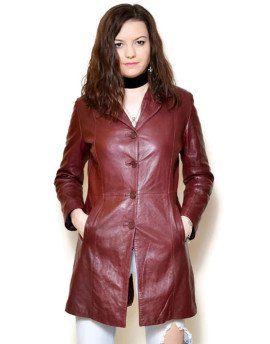 HugMe.fashion Long Ladies Genuine Leather Coat LJK15