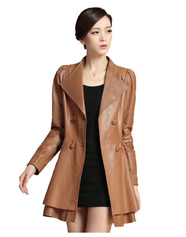 HugMe.fashion Ladies Leather in Froke Pattern Genuine Sheep Leather Jacket  LJK37