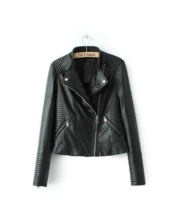 New Ladies Real Leather Biker Jacket Slim Fit Coat Jacket LKJ38