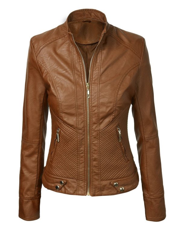 HugMe.fashion New Genuine Leather Ladies Biker Jac...