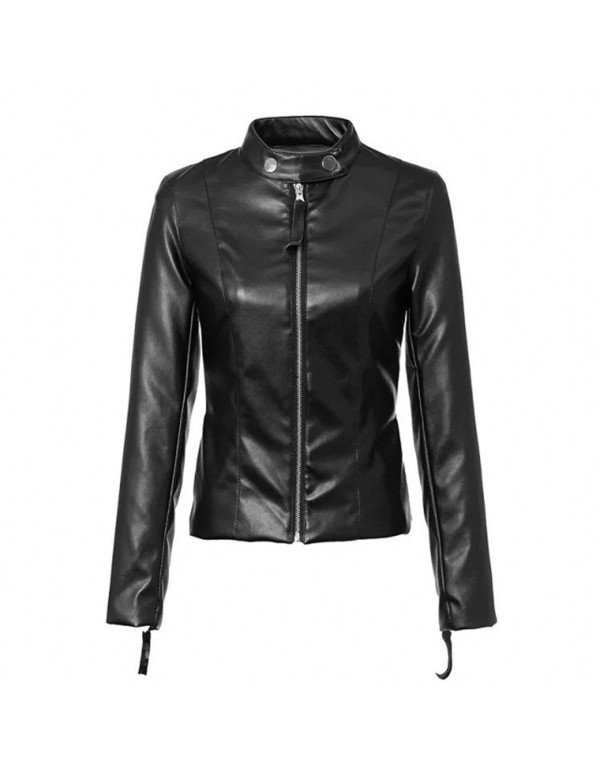 HugMe.fashion New Women Slim Genuine Leather Biker Jacket LJK7