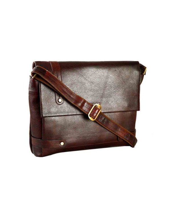 Premium Quality Mahogany Brown Pure Leather Messenger Office Bag for Men