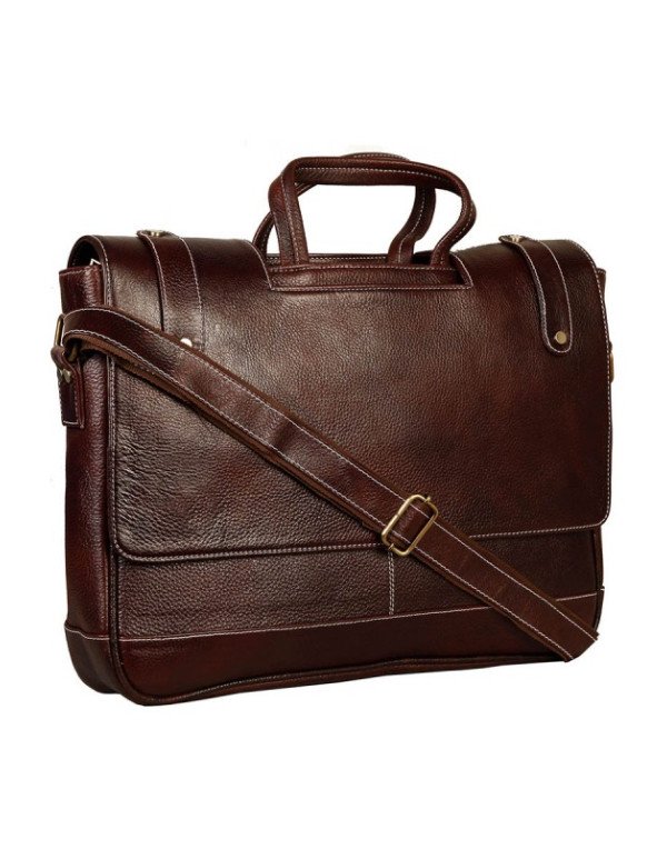Genuine Leather Brown Portfolio Carry Case / Offic...