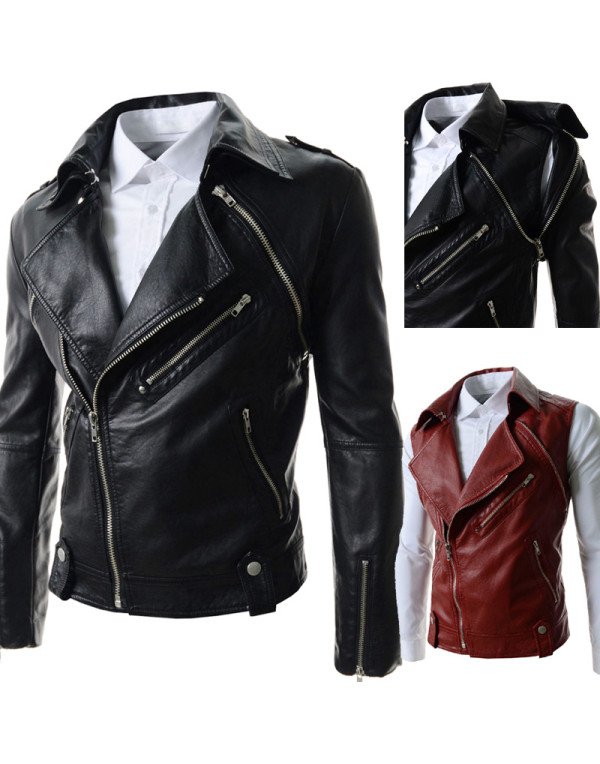 HugMe.fashion Genuine Leather Jacket with Detachab...