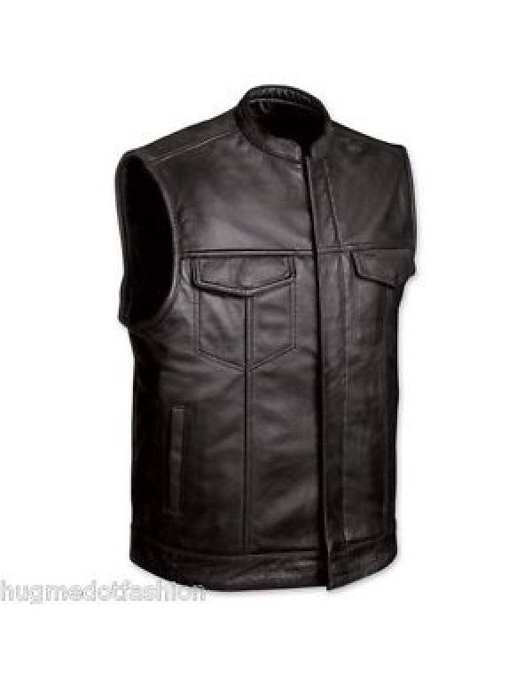 HugMe.Fashion Pure Leather Biker WaistCoat JK159