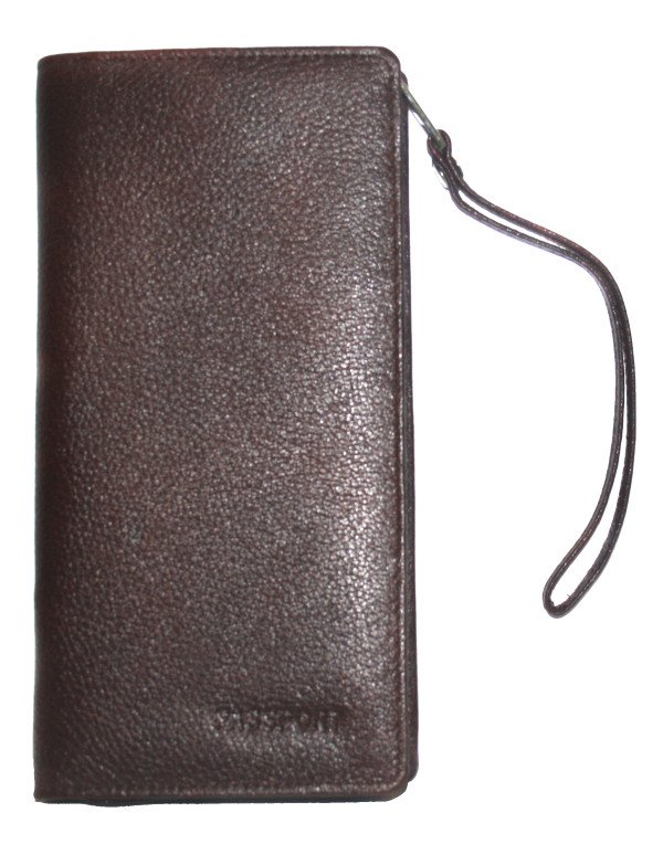 Brown Passport Leather Holder Cover, Wallet, Credi...