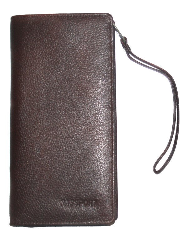 Mini Wallet for Men's with Pocket in Genuine Leather – Brown Bear