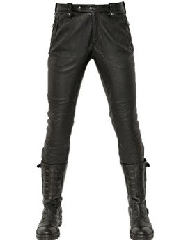 Genuine Sheep Leather Casual Trouser  For Men in Black Color PT14