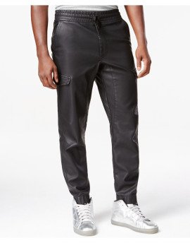 Sport Track Pant Made From Sheep Leather in Black For Men PT8