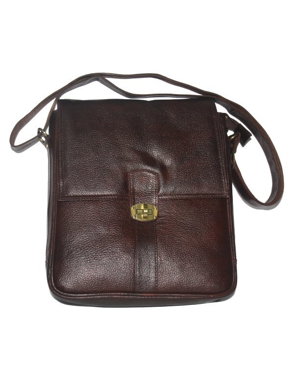 Men Brown Genuine Leather Laptop Tablet SB21