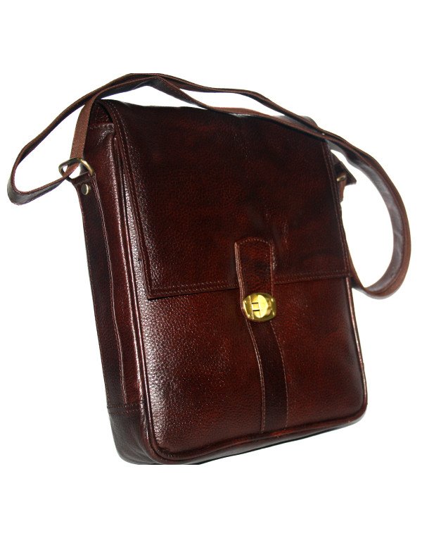 Men Brown Genuine Leather Laptop Tablet SB21