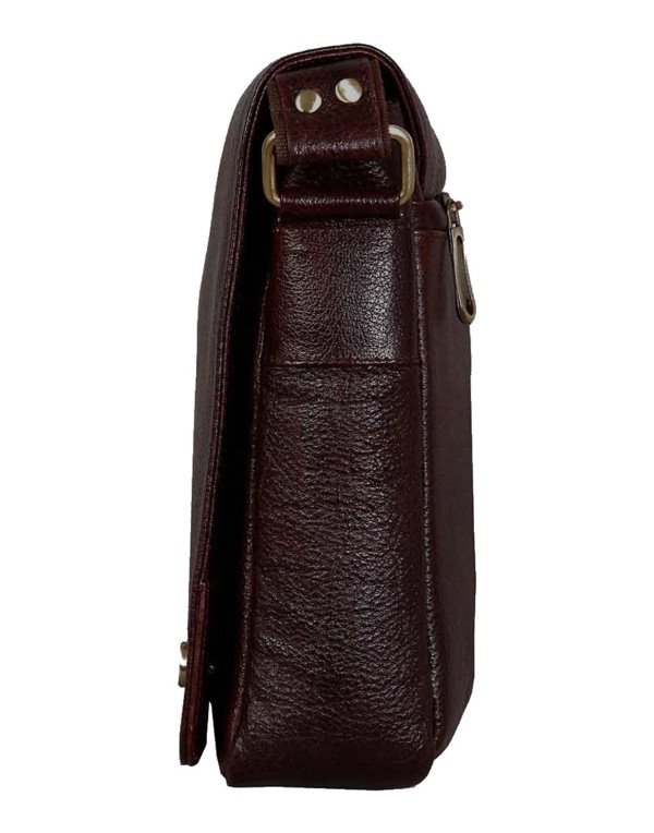 Horizontal Crossbody Genuine Leather Brown Sling Bag SB24