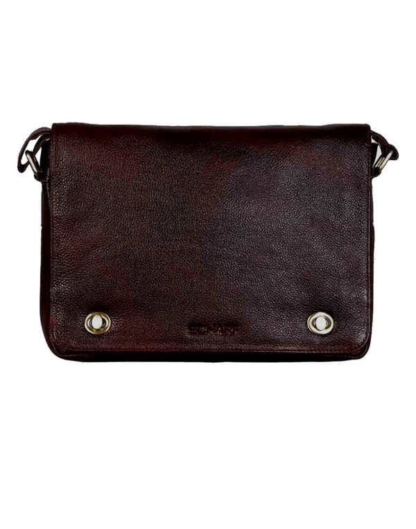 Horizontal Crossbody Genuine Leather Brown Sling Bag SB24