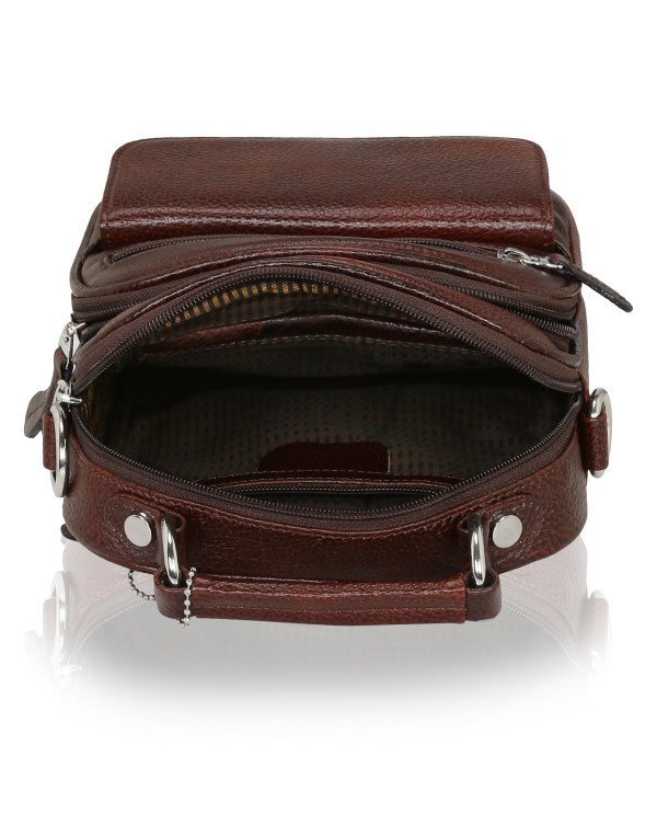 New HugMe.fashion Vintage Collection Leather Sling Bag in Brown SB69