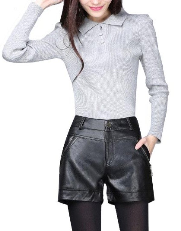 HugMe.fashion Soft Classic Sheep Leather Short In ...