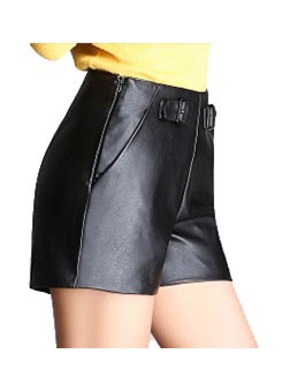HugMe.fashion Sheep Leather Short For Women In Black Color Slim SH7