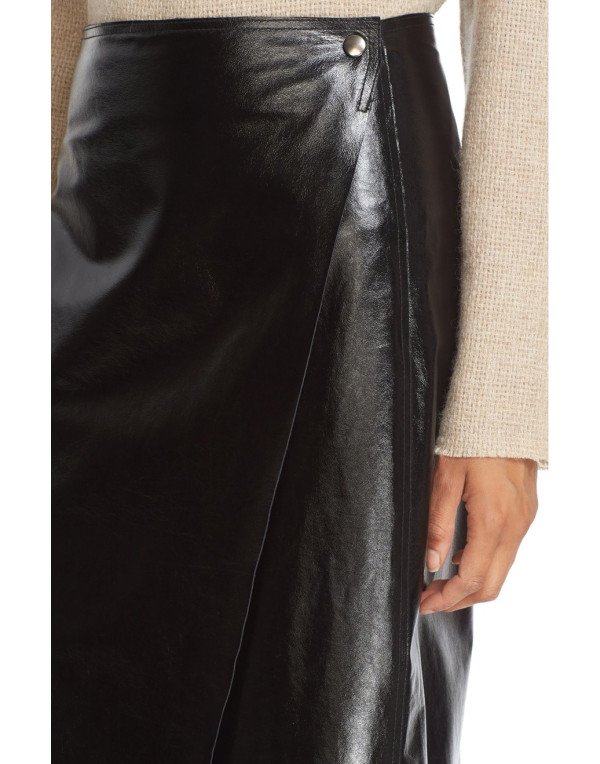 Genuine Sheep Long Skirt Black Color Skirt SK3