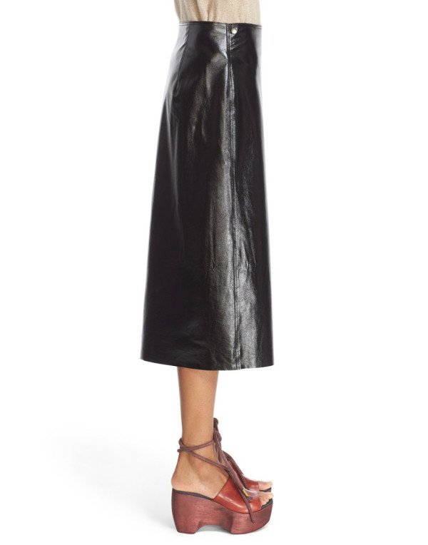 Genuine Sheep Long Skirt Black Color Skirt SK3