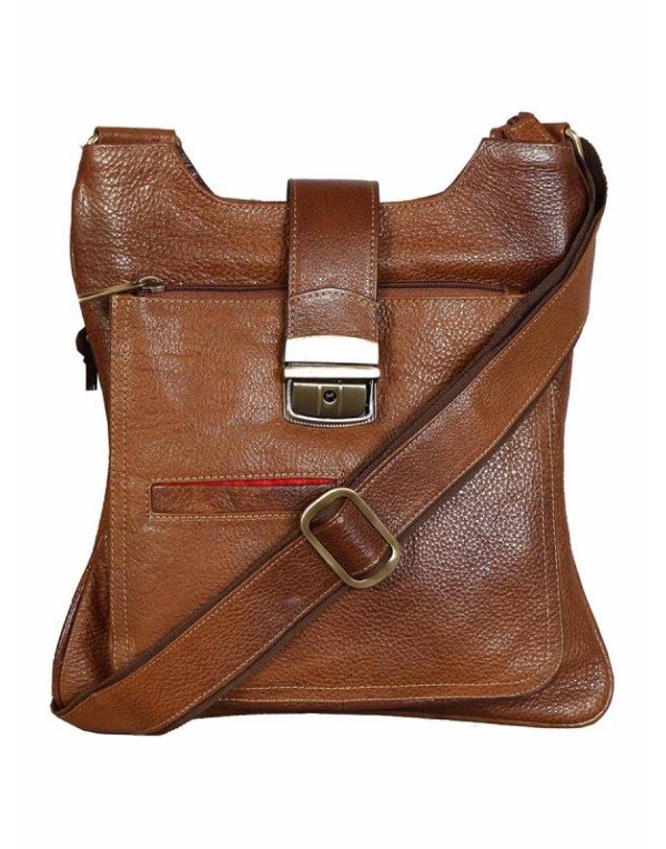 Genuine Leather Brown Designer Cross Body Reporter Bag SL02