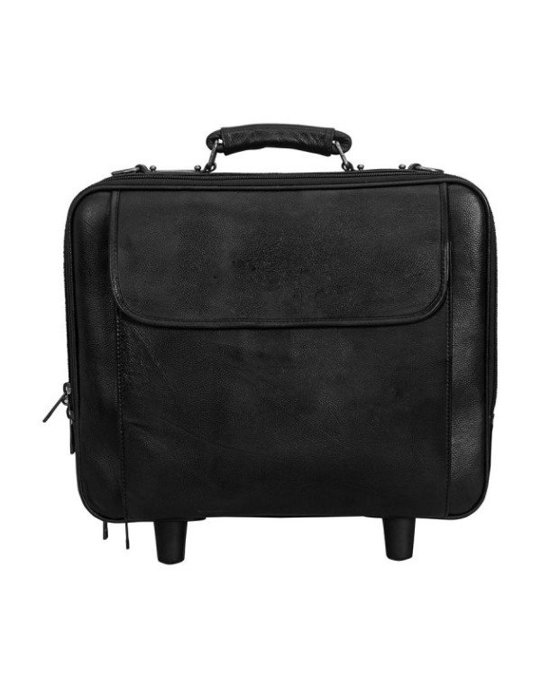 Two Wheel Genuine Leather Travel Executive Briefcase Bag TB11