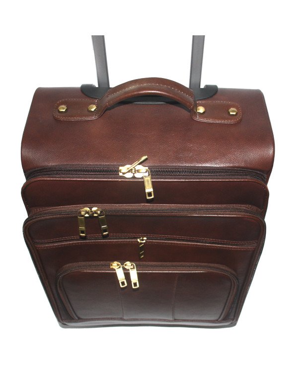 Big High Brown Trolley Genuine Leather Bag TB13