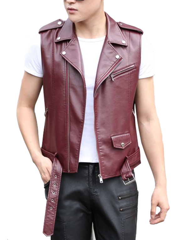 Genuine Sheep Leather Jacket in Brown Color WC02